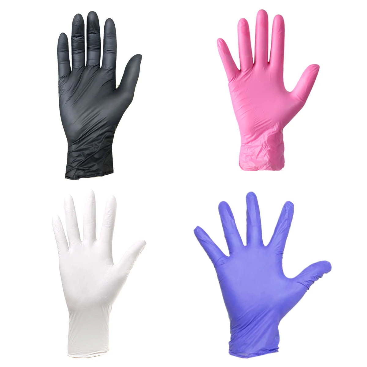 Guantes desechables XS guantes de vinilo de nitrilo sin polvo de látex manos Extra pequeñas para mujer niña niños uso único rosa negro 100 Uds