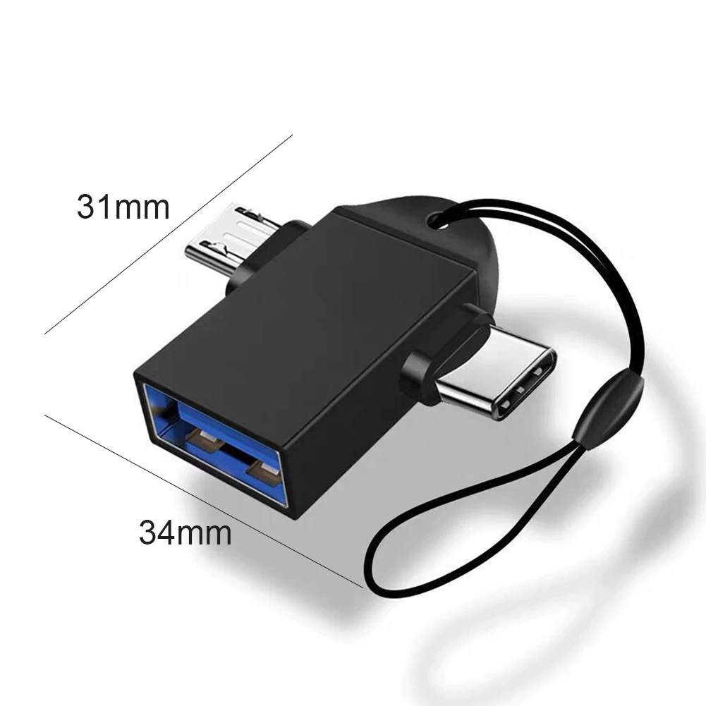 알루미늄 합금 USB 3.0-C타입 마이크로 USB 수 커넥터, 2 인 1 OTG 어댑터, C타입 전원 어댑터 커넥터