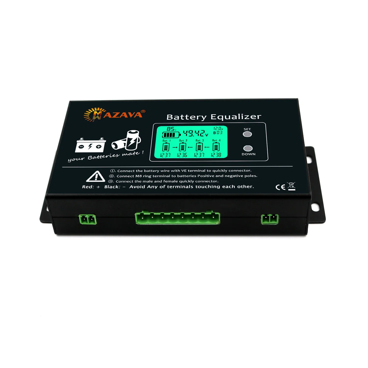 MAZAVA Battery Balancer 4S Active HX02 LCD Lead Acid Li li-ion LiFePO4 Battery Equalizer Monitor 12V 24V 36V 48V 96V