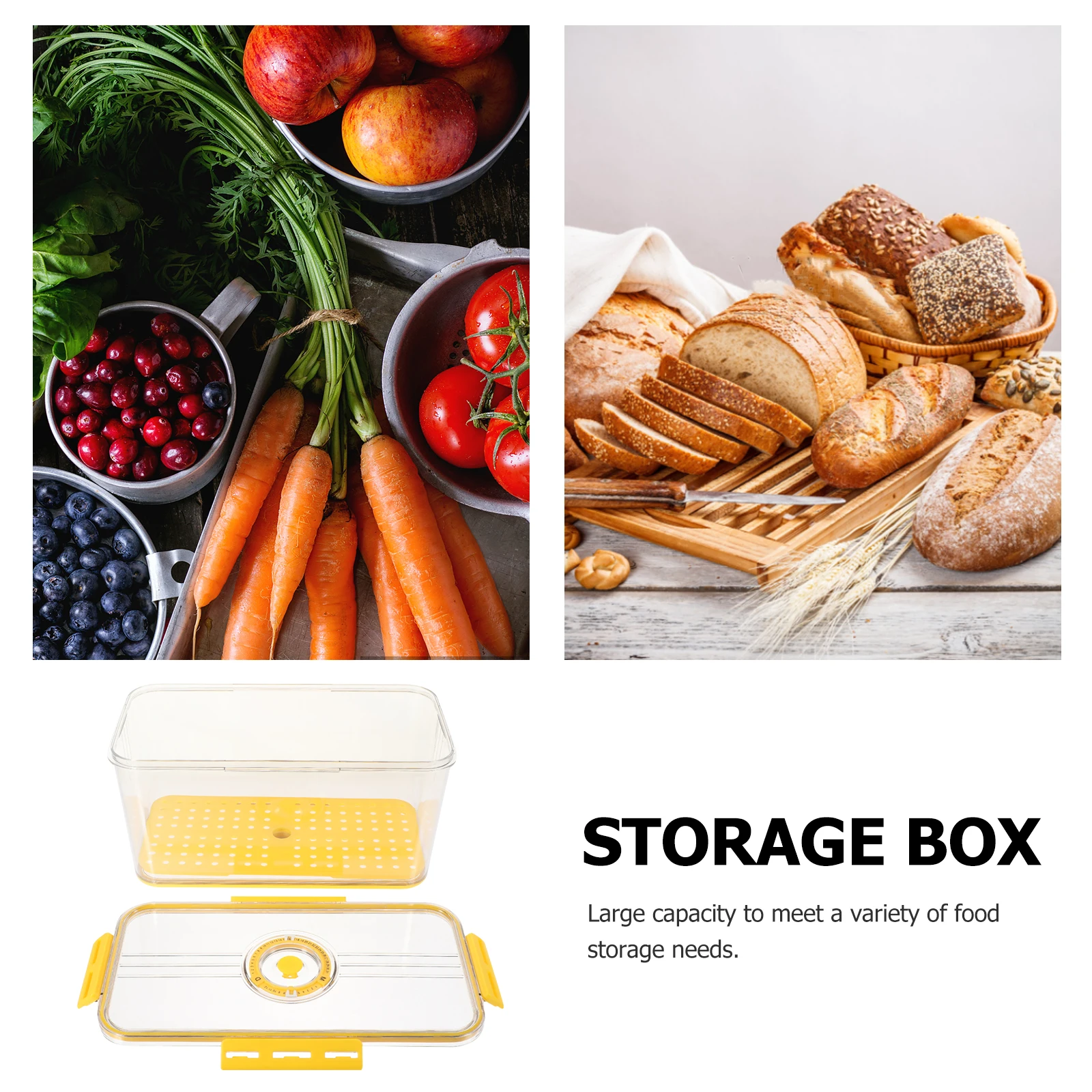 

Crisper Bread Holder Clear Boxes Container For Fridge Convenient