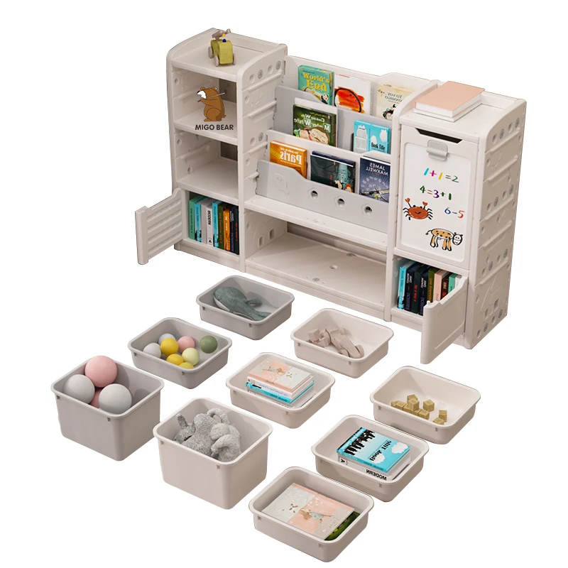 

Children's Bookcase Painted Block Toy Storage Bedroom Shelves Corner Furniture Sets Children's Clothes Cabinet