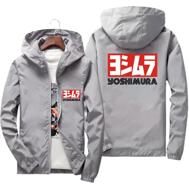 Men\'s Spring Yoshimura Japanese Pilot Windshield Zipper Ultra Thin Hooded Spring Outdoor Jacket Extra Large Paka s-7XL