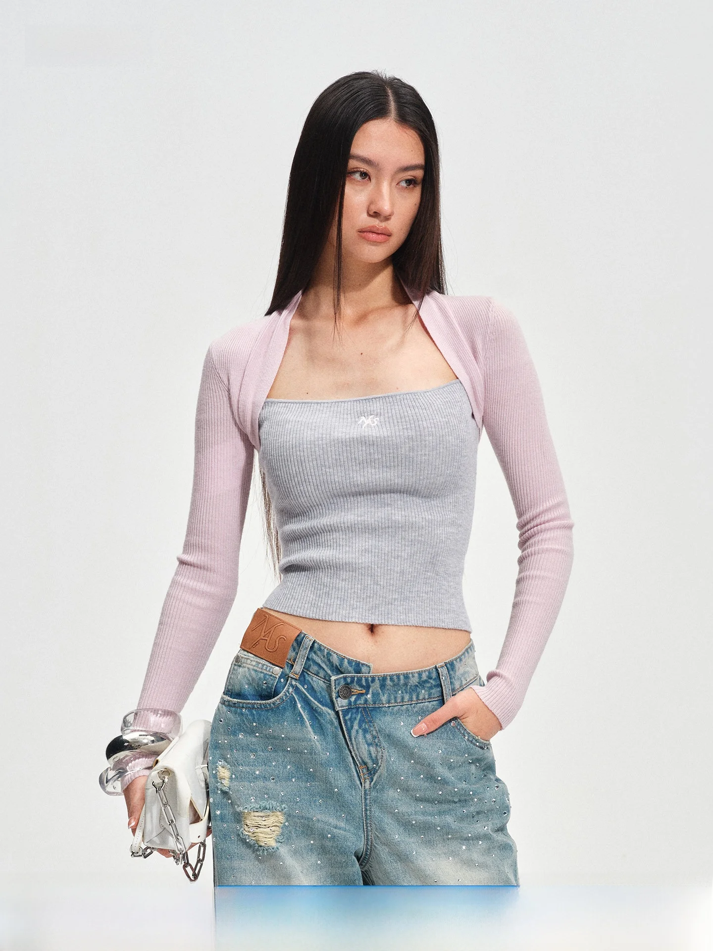 

NAWS Amman Knitted Sweater Soft Wool Blend Slim Fit Casual Style Color Block Design Layering Top Women's Fashion Spring Colle...