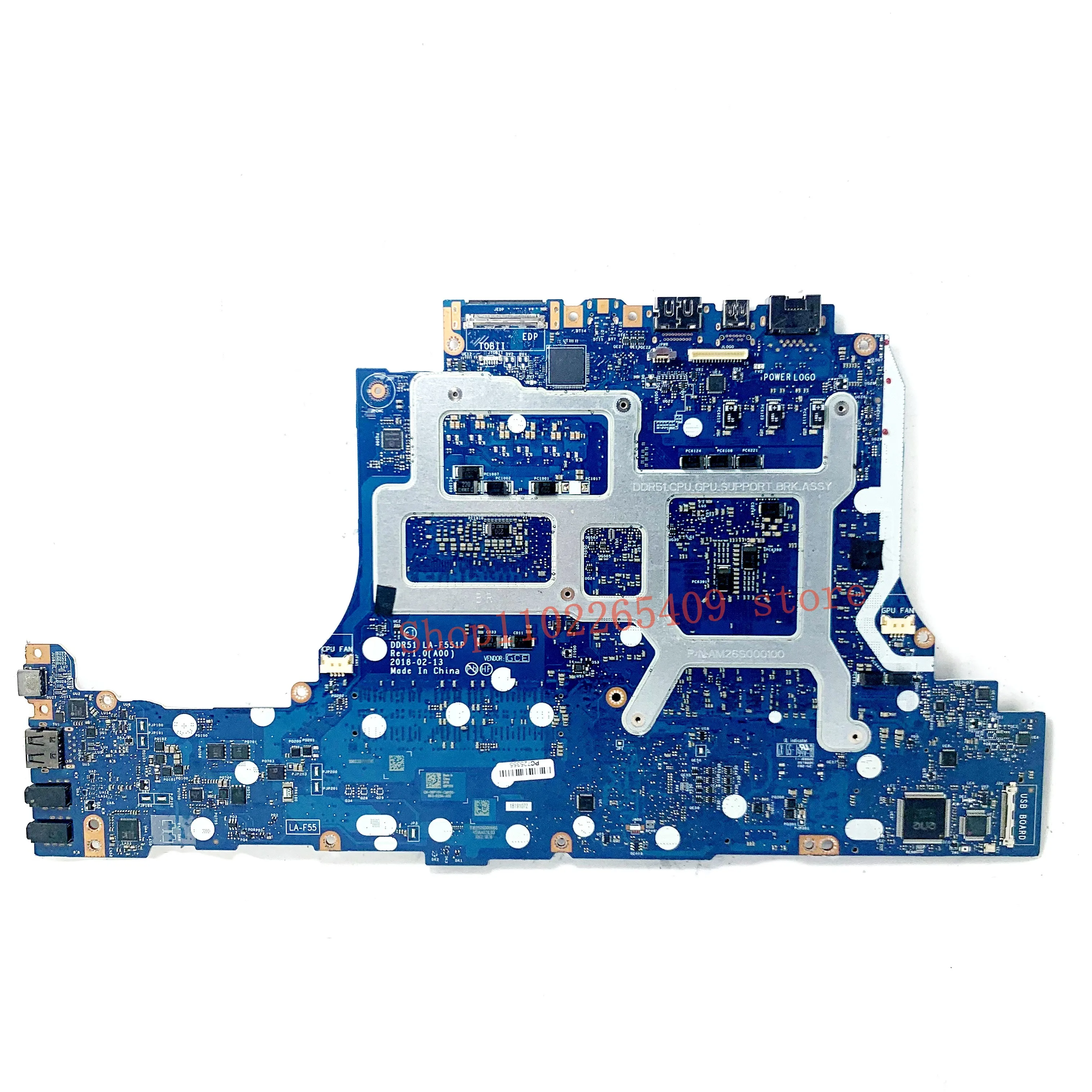 CN-06PY0V 06PY0V 6PY0V For DELL 15 R4 17 R5 Laptop Motherboard DDR51 LA-F551P W/ SR3YY I7-8750H CPU N17E-G1-A1 GTX1060 100% Test