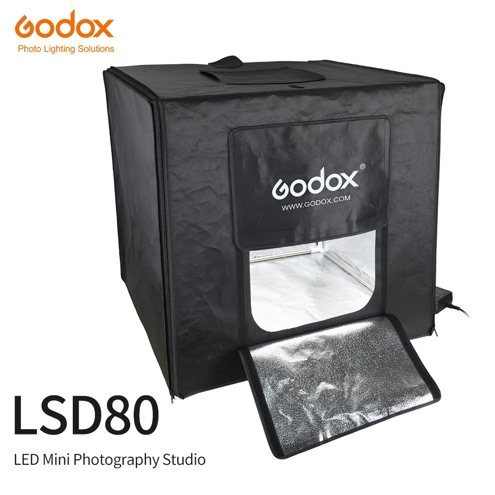 Godox LSD80 80*80cm 40W LED Photo Studio Softbox Light Tent SoftBox +AC Adapter +PVC Backgrounds for Phone DSLR Shooting Product