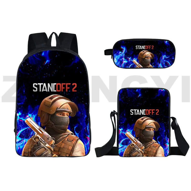 New Mochila 3D Standoff 2 Game Backpack Children 3 Pcs/Set Shoulder Bag Students School Bag Pencil Case High Quality Travel Bags