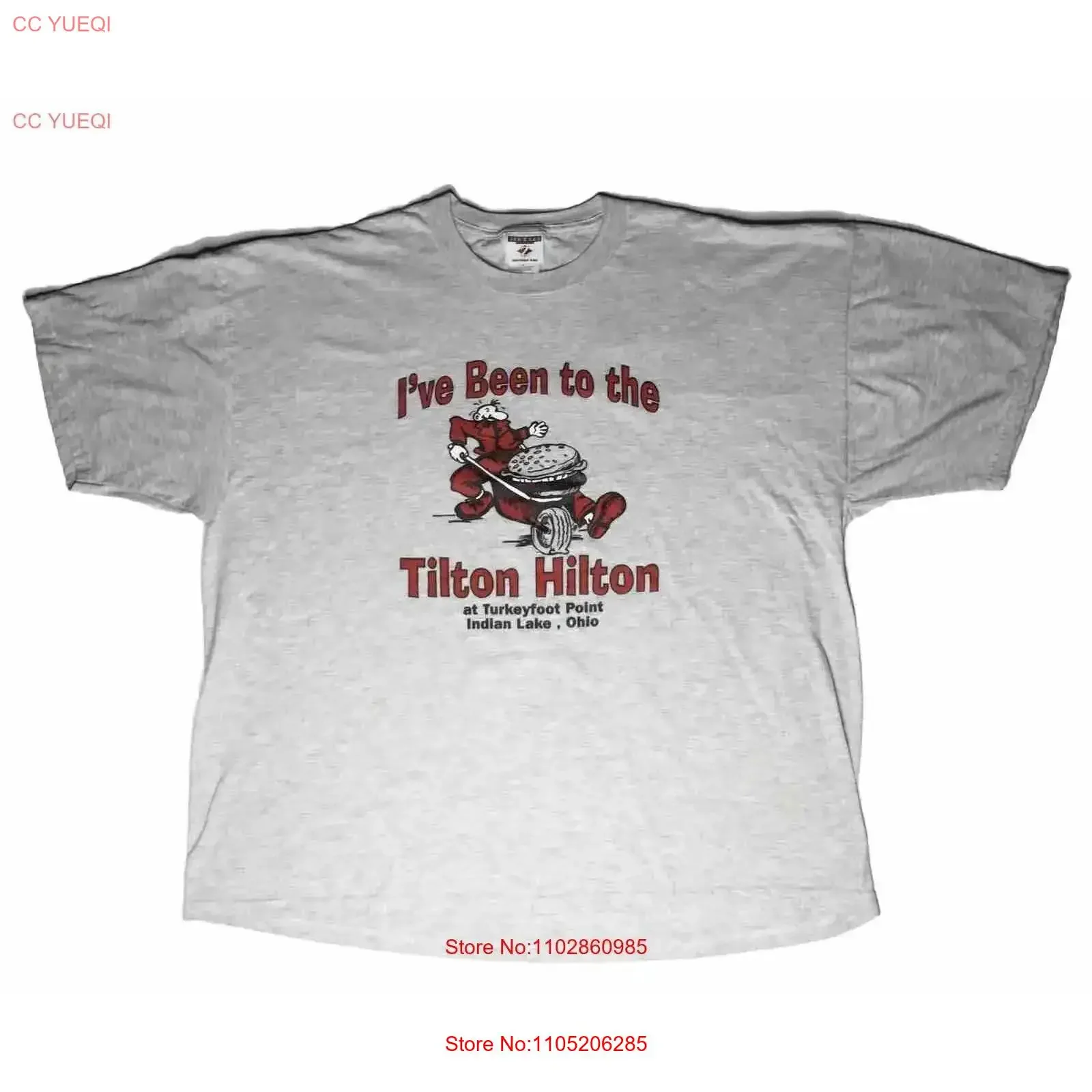 3XL Tilton Hilton gris jaspeado camiseta Distress Turkeyfoot Point Indian Lake OH vintage lavado cómodo Unisex transpirable