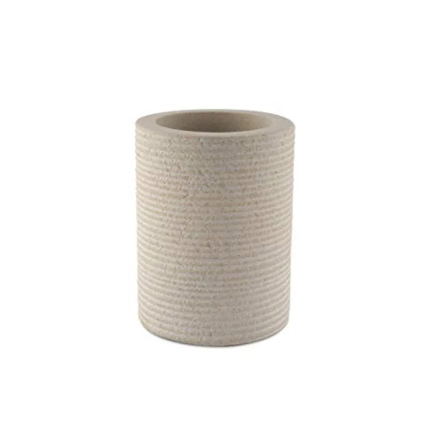 

Natural Sandstone Bathroom Tumbler Durable Stone Vanity Cup for Toothbrush Toothpaste Makeup Brushes Pens and Accessories Styli