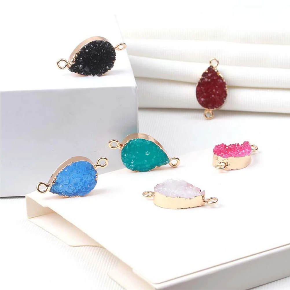 10 個ウォーターペンダントジュエリー作成アクセサリークリスタルダブルフックネックレス作成 Diy ジュエリークラフト用品ホワイト