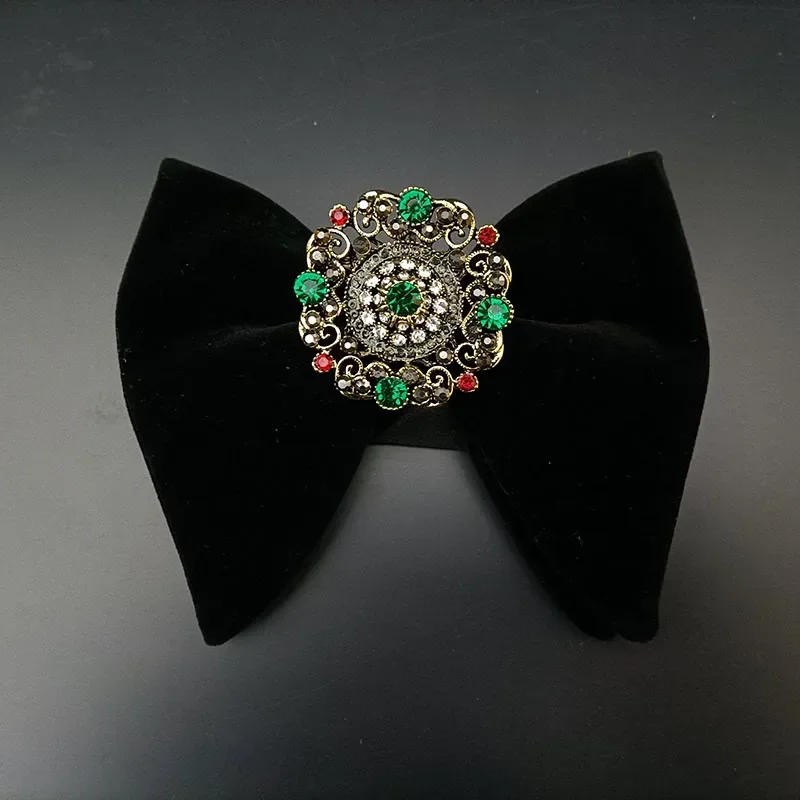 

Vintage Men's Velvet Bow Tie Original Design Handmade Jewelry Gift Business Banquet Wedding Suit Shirt Accessories Collar Flower
