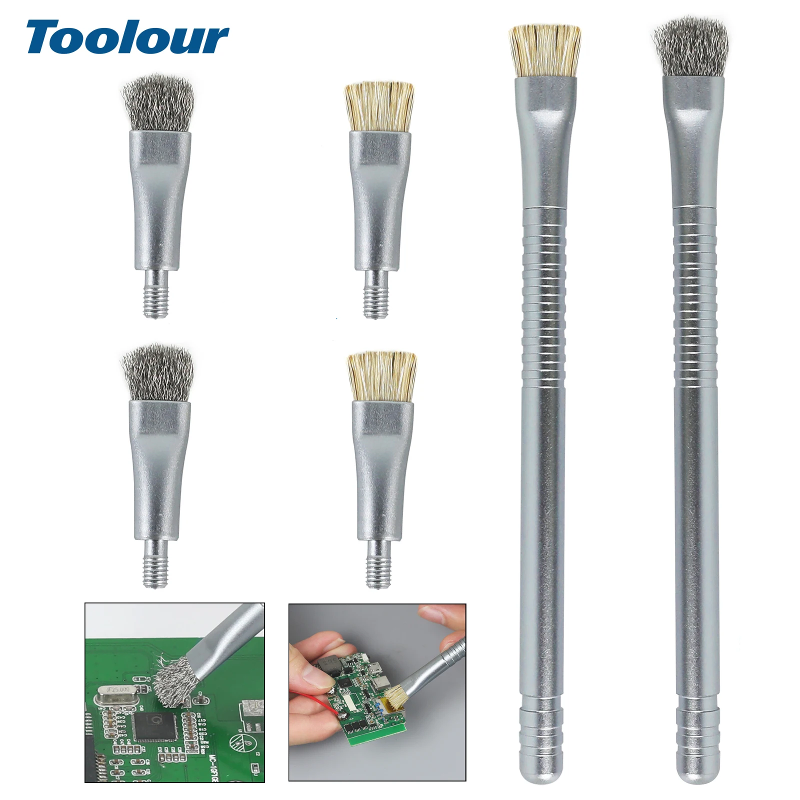 

Toolour ESD Safe Anti-Static IC Cleaning Brush Tool Motherboard Hard Brush for IC Glue Removal/PCB Cleaning/Mobile Phone Repair