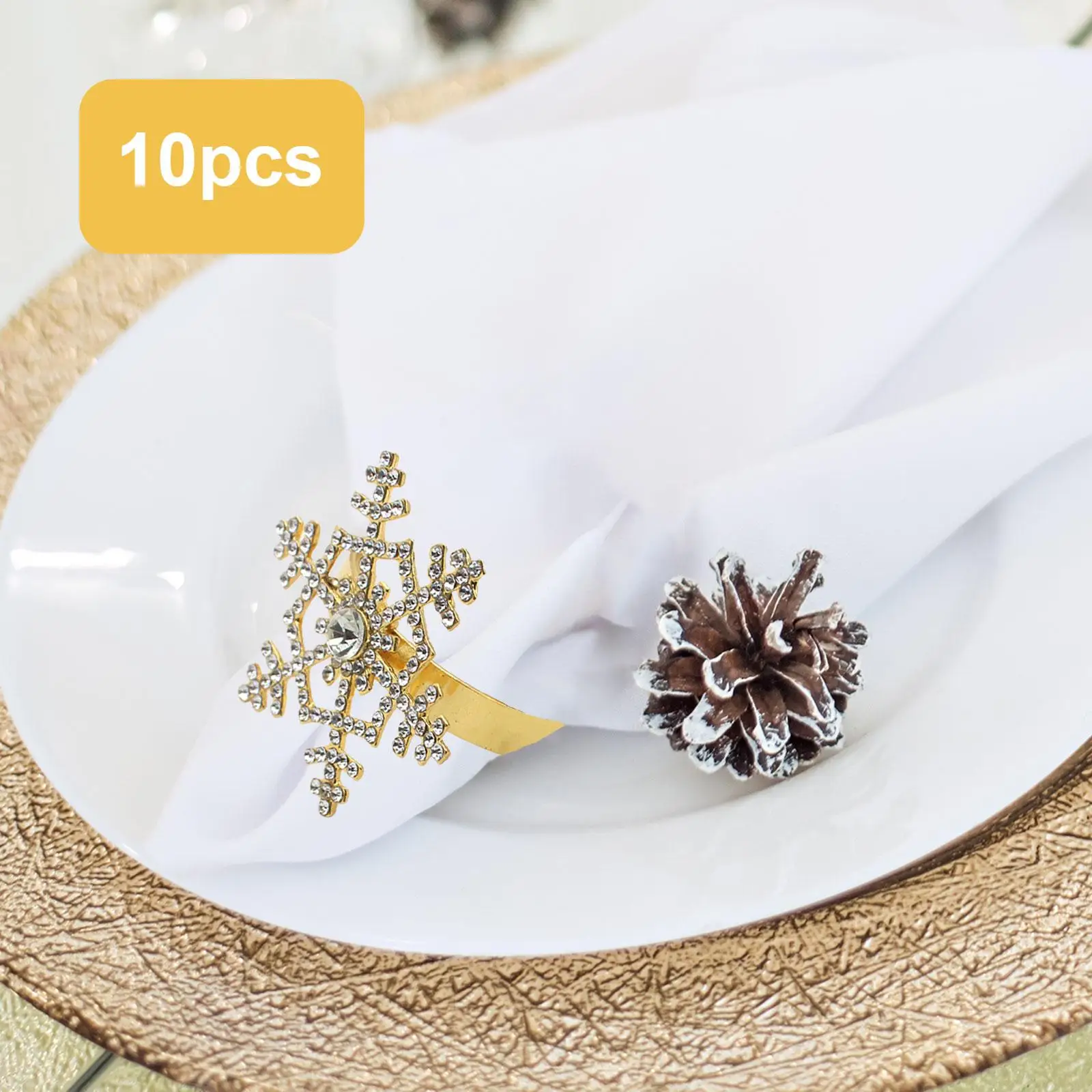 Elegant Metal Napkin Rings Snowflake Pattern Table Decor for Wedding Anniversary Gift Supplies