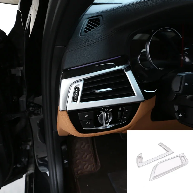 

Двойная декоративная рамка для вентиляционного отверстия для BMW 5 серии G30 2018-2021, боковая панель приборной панели, вентиляционное отверстие для кондиционера, накладка на крышку переменного тока, аксессуары