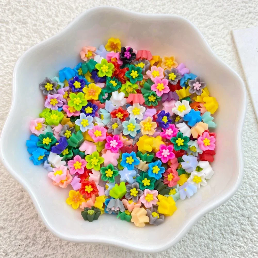 100Pcs New Cute Resin Mini Cherry blossoms Series Kawaii Girl Heart Decorative Accessories Super High Face Value Nail Decoration