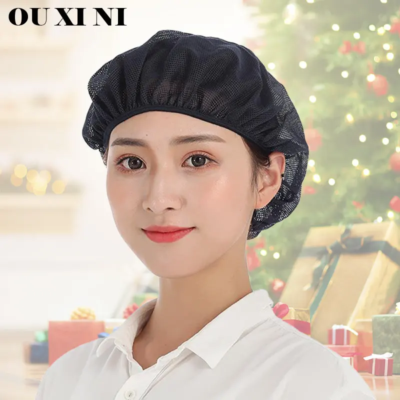 Chef Net Hat Cook Caps Kitchen Health Work Hats Canteen Restaurant Food Service Bakery Baking Female Breathable Cap