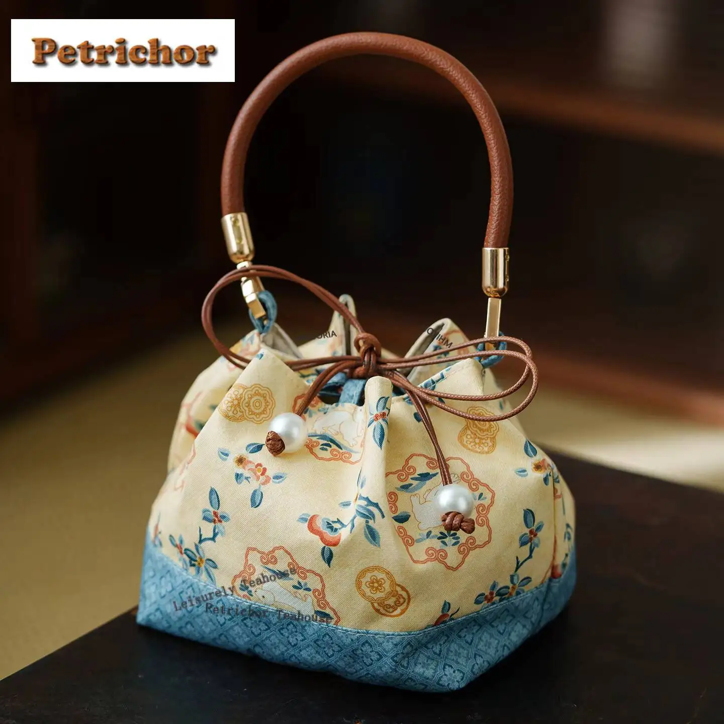 Osmanthus Jade Rabbit Cotton Cloth Drawstring Tea Cozies Luxury Tea Cozy For Teapot Portable Bag Travel Tea Set Bag Tea Ceremony