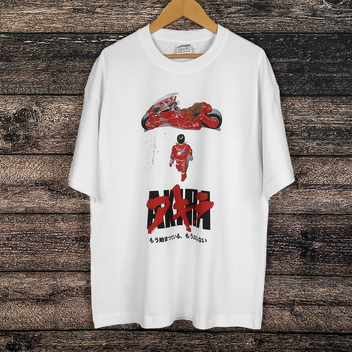 Akira T-Shirt Japanese Anime Cotton White Tee Men's Clothing Short Sleeve Clothes Graphic Cotton Men's Top Grit Shirt For Man