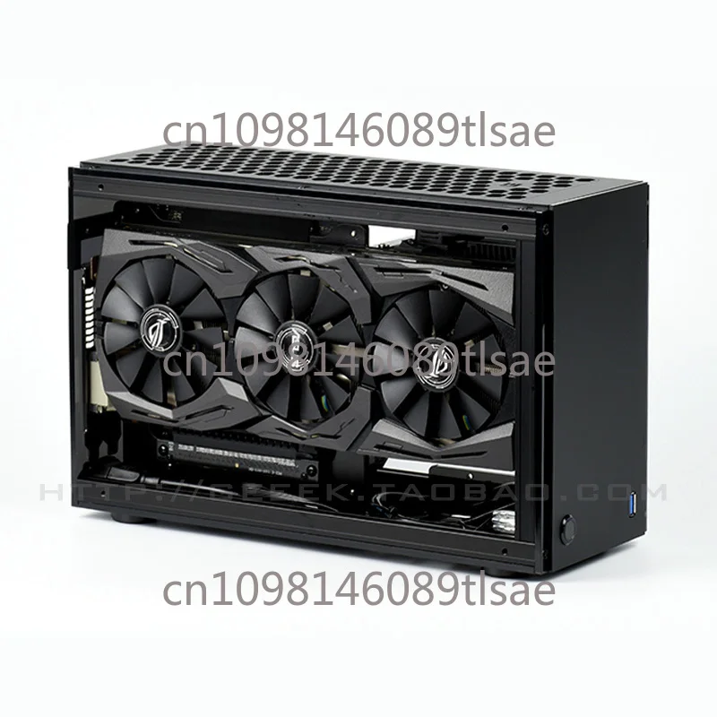 

Прозрачный чехол для ПК Mini ITX A50S серебристо-черного цвета