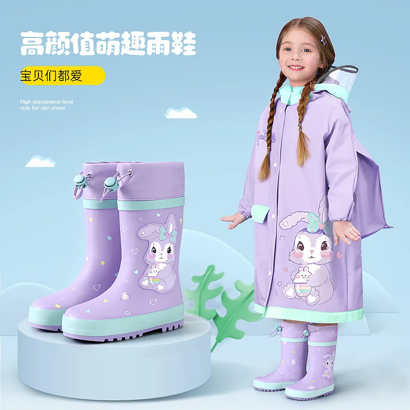 New Cute Unicorn Rain Boots Kids Boy Girls Rubber Boots New Cartoon Children Waterproof Shoes Non-slip Baby Water Shoes