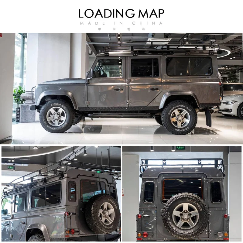 Off‑Road 4x4 Universal Aluminum Alloy Roof Cargo Fit Defender 110 SUV Exterior Modification Accessories