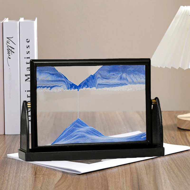 

Rotatable Kinetic Sandscape Moving Sand Art Picture 3D Dynamic Quicksand Liquid Hourglass Flowing Sand Painting Home Decor Gifts