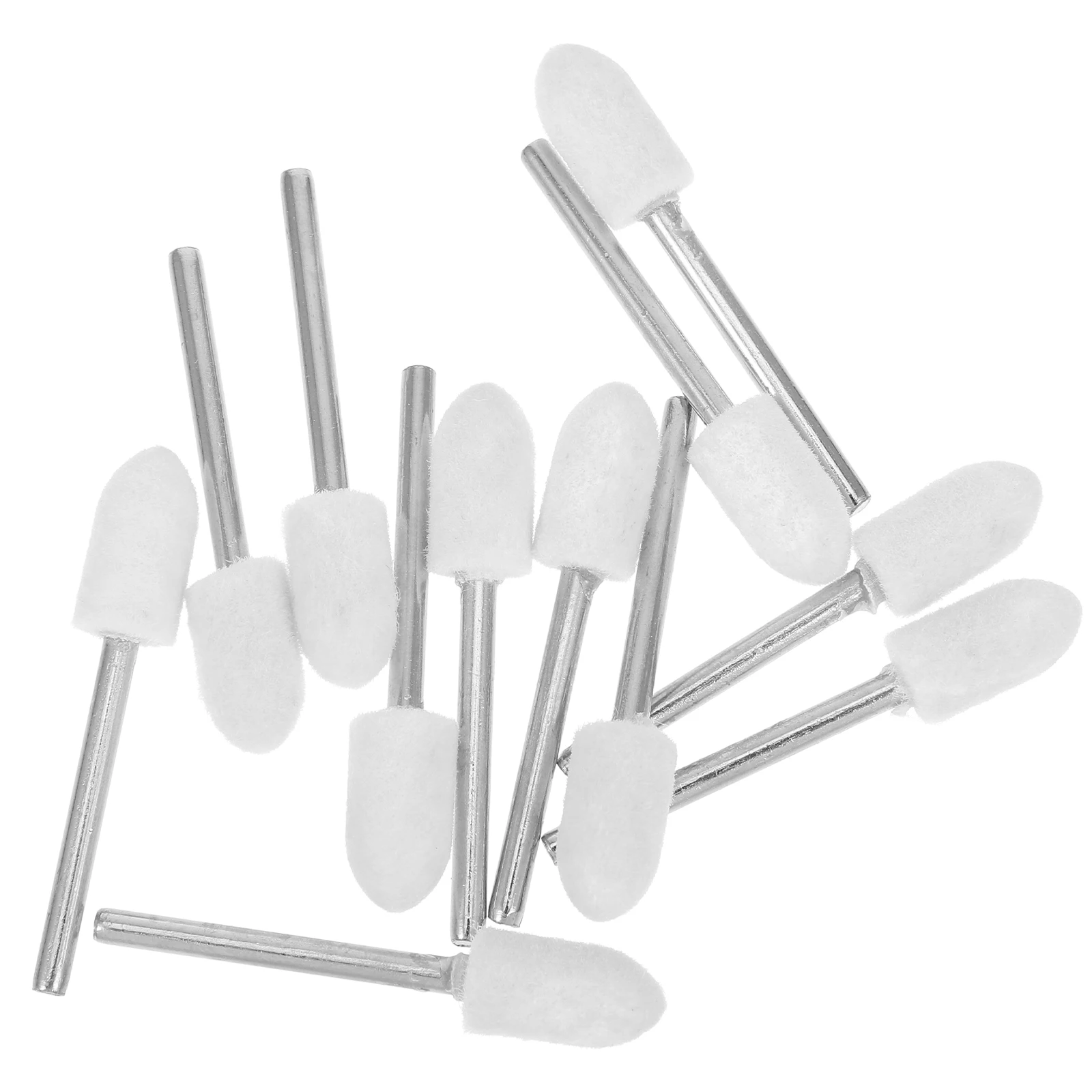 

12 Pcs Wool Grinding Head Drill Polisher Attachment Manicure White Porting and Polishing Kit