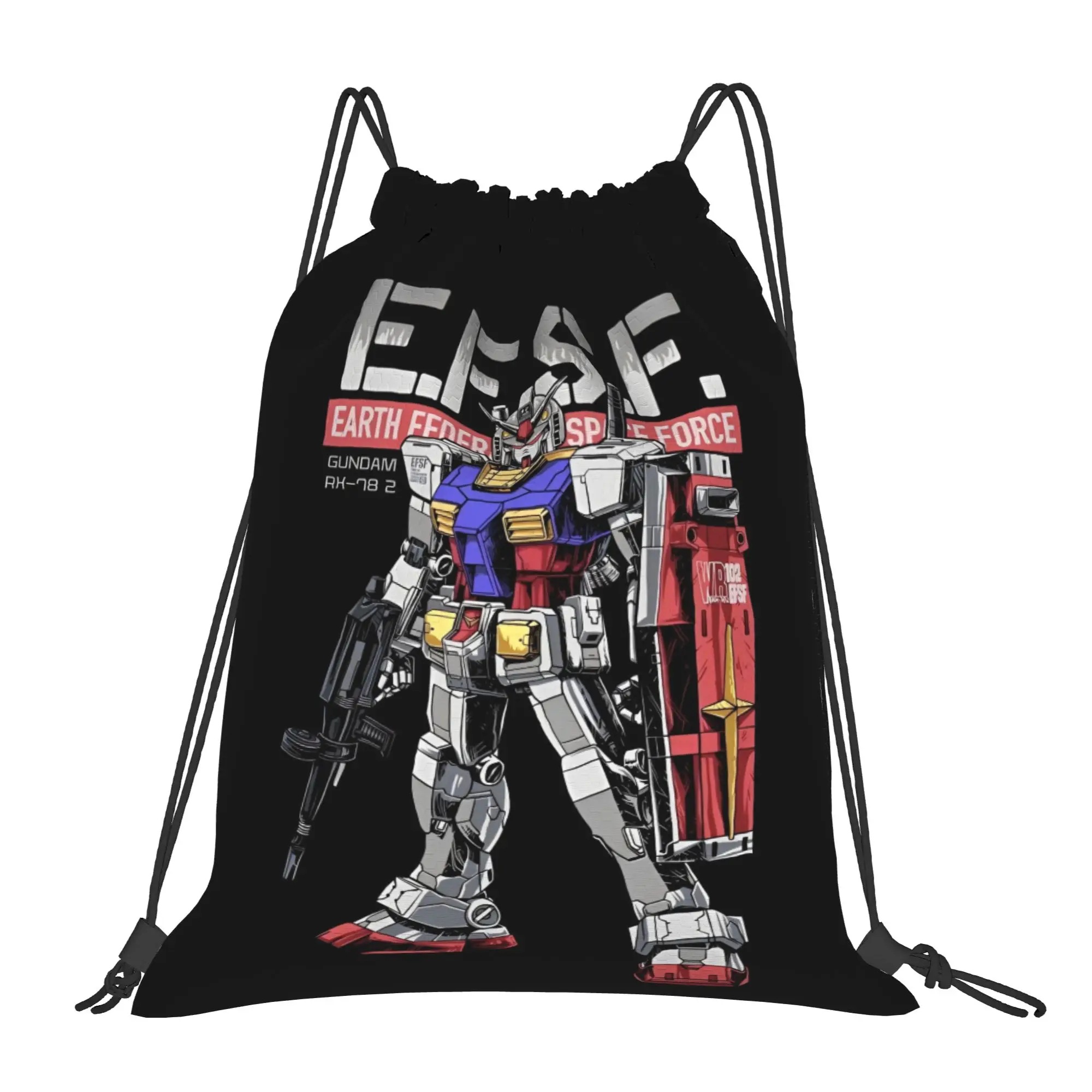 Gundam Drawstring Bag Robot YSK Fashion Foldable Sackpack String Bags Men School Gym Backpack