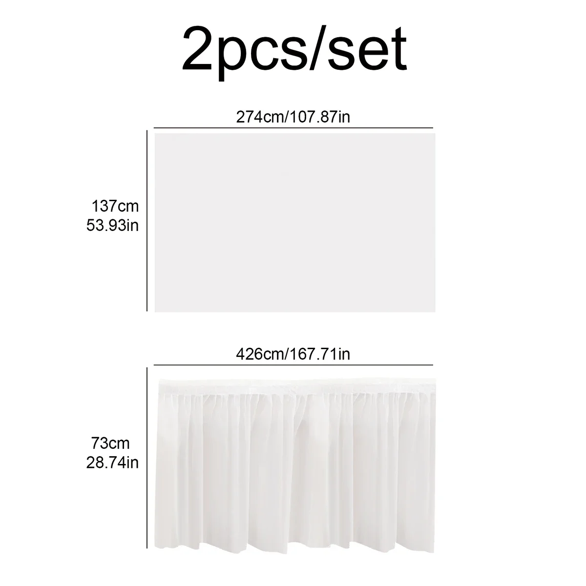 مفرش المائدة القابل للتصرف تنورة الطاولة سميكة مقاوم للماء حفلة عيد ميلاد حفل زفاف مفرش طاولة عشاء البرية المحمولة #6
