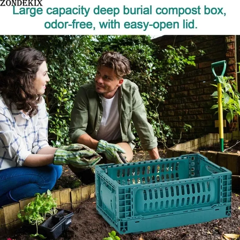 new green foldable outdoor worm compost bin portable foldable multi-purpose suitable for organic waste garden courtyard