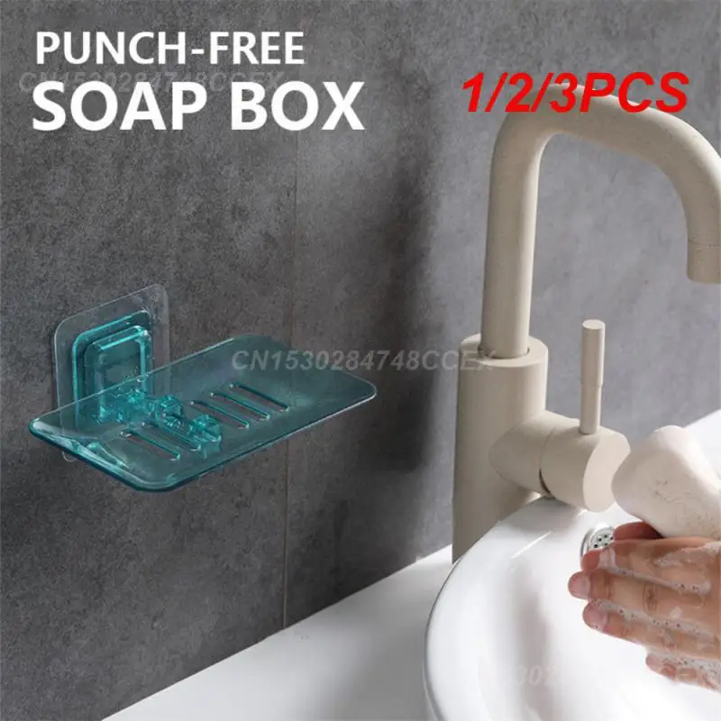 1/2/3PCS Soap Holder No Stagnant Water Soap Drain Soap Dish Household Daily Necessities No Water Soap Holder Drain Crystal