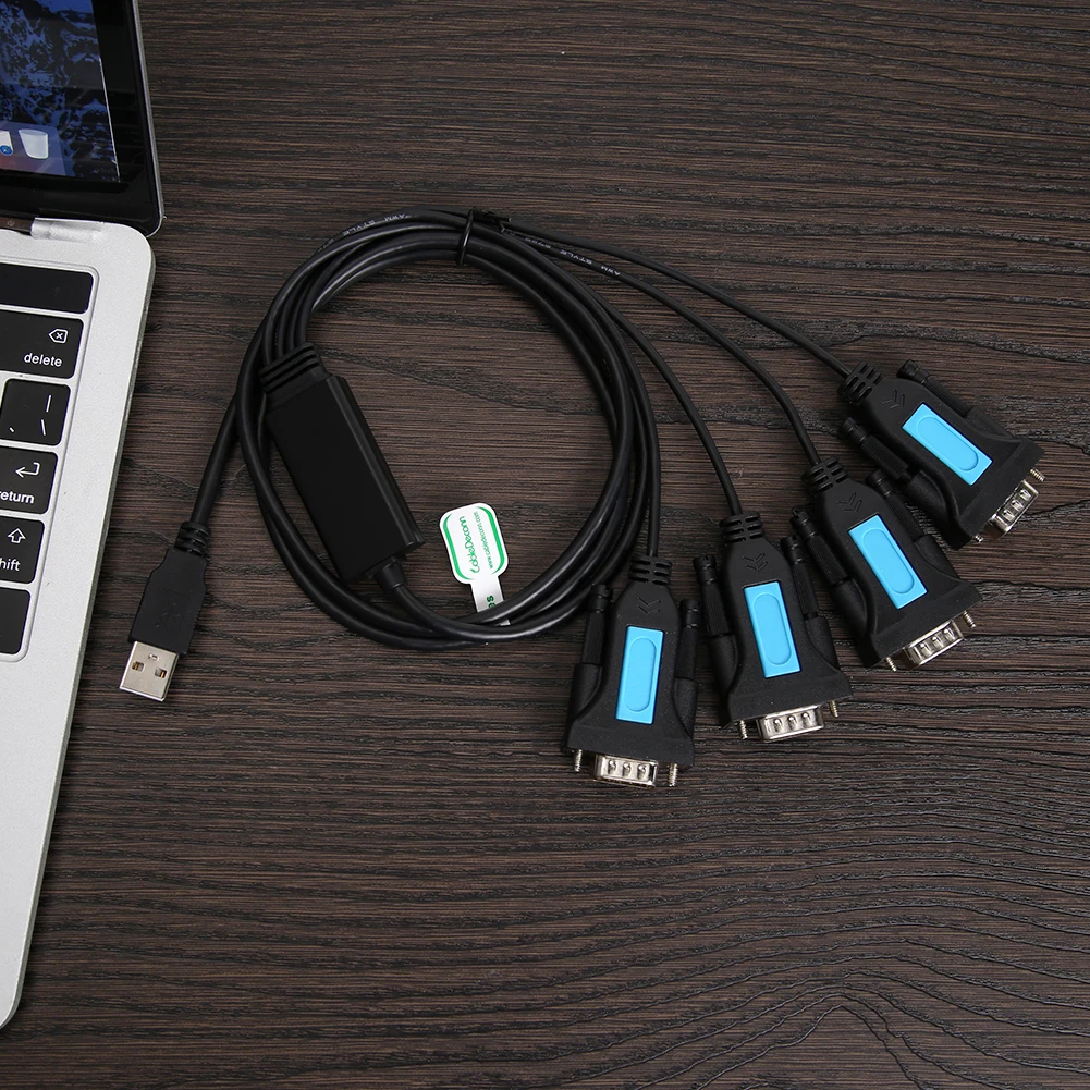 4 Port USB to RS232 DB9 Serial Adapter PC Notebook Windows Accessories Male A Converter Cable with PL2303 Chip