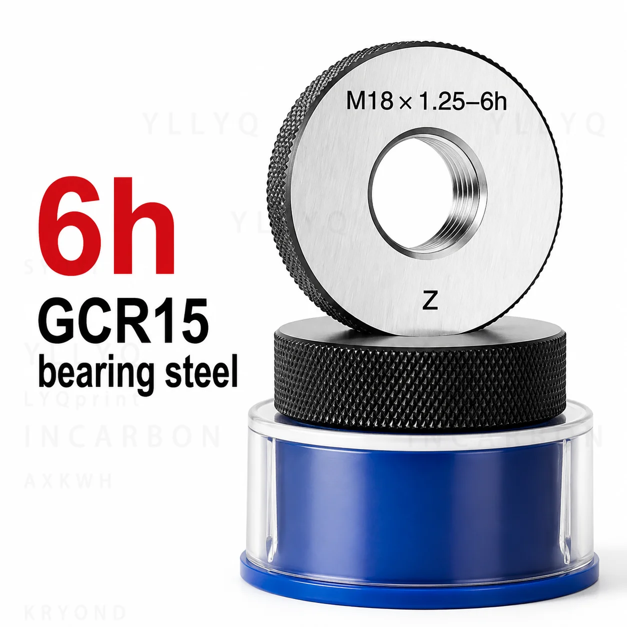 1SET Fine Thread Ring Gauge Plug Gauge 6h M17 M18 M19 M20 M22 M24 M30 M40 M50 M60 M65 Thread Pitch Smooth Gauge Measuring Tool