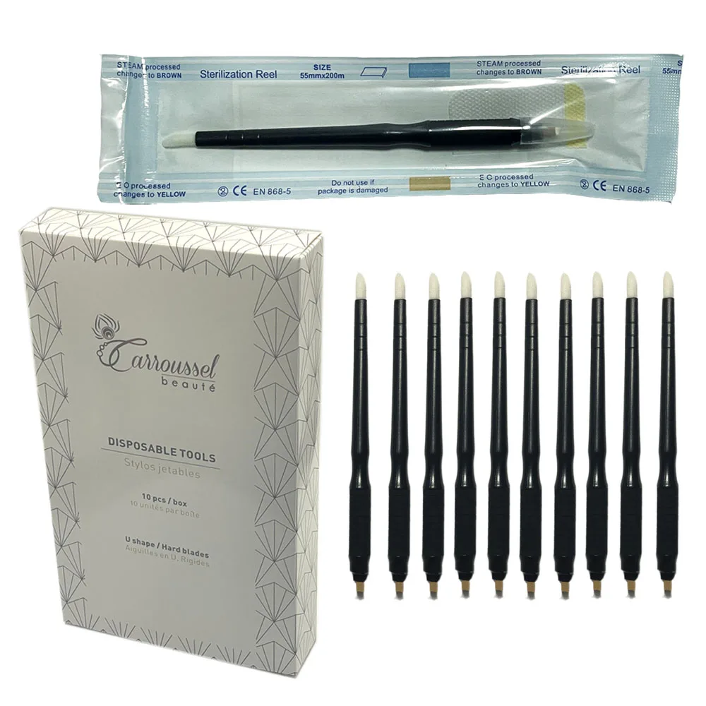 Newest SUS304 18U Eccentric Microblading Disposable Hand Tool 10pcs/lot