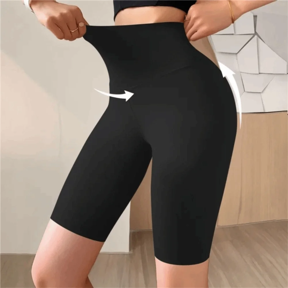 New Polyester Fibre Thin Five-cent Yoga Pants Elastic Slim Fit Push Up Shorts High Waist High Waist Yoga Pants Women