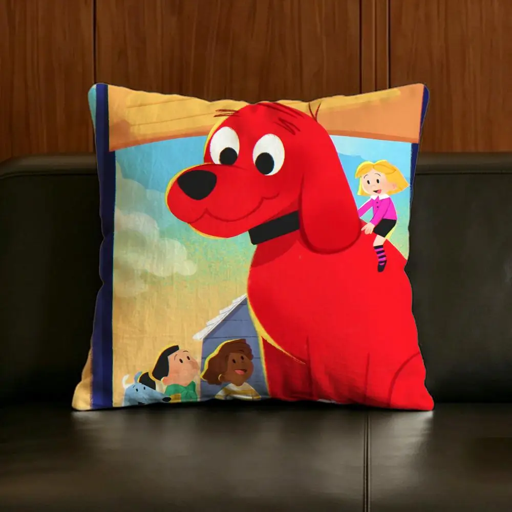 C-Clifford The Big Red Dog Cushion Cover Natural Linen Pillowcase Set, All-in-One Decor for Sofa, Bedroom & Chair - view 6