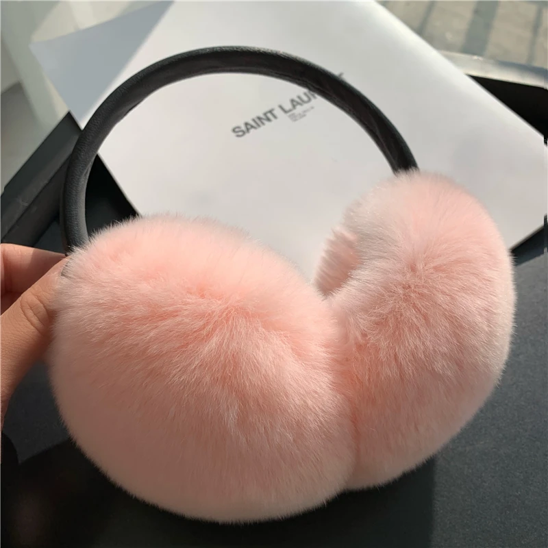 Rex Rabbit Fur Earmuff Women\'s Autumn and Winter Warm Earmuffs Earmuff Real Fur Ear Cover Ear Warmer Ear Muffs Winter