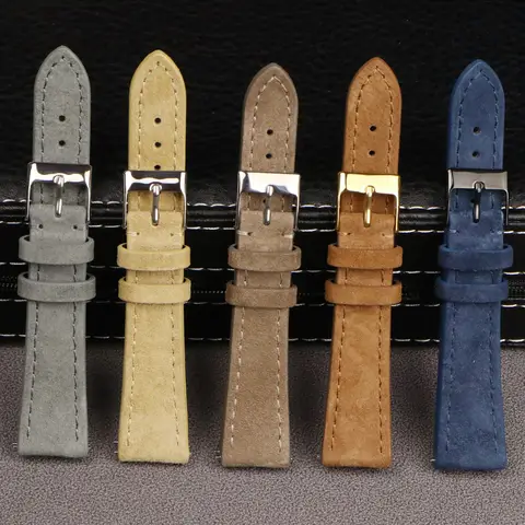 असली साबर लेदर वॉच स्ट्रैप विंटेज ब्राउन वॉच बैंड 18mm 20mm 22mm क्विक रिलीज़ वॉचबैंड रिस्टबैंड एक्सेसरीज़ के साथ 8 best sales साबर घड़ी का पट्टा - №3