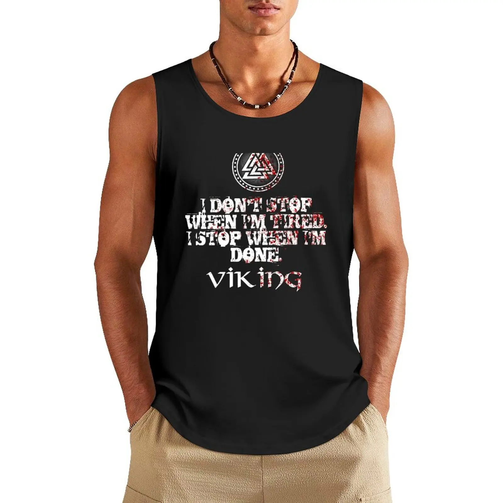 

VIKING WARRIOR Tank Top T-shirt for fitness Fitness men clothing Top summer T-shirt man