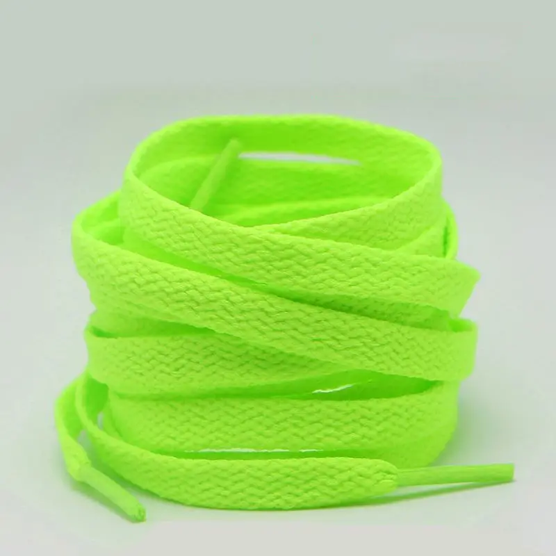 Fluorescent green shoelaces, flat canvas sports board shoes, basketball shoes, shoelaces, blue color