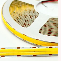 10m High Power COB Double Row LED Strip 24v 600 led/m 24w/m 3000k 4000k 6000k 12mm Cabinet Wall Linear Soft Flexible Light RA90