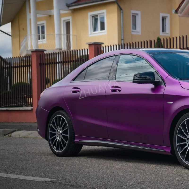 Highest quality Satin Ghost Purple Vinyl Wrap film wrapping bright 152*18m quality Warranty covering voiture (PET Liner )