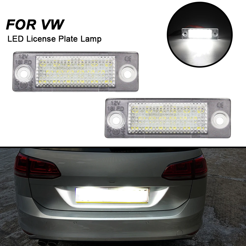 

2PCS LED License Plate Light For VW Passat B6 B5 Caddy III Golf 5 Plus Jetta III Transporter For Skoda Superb Number Plate Lamps