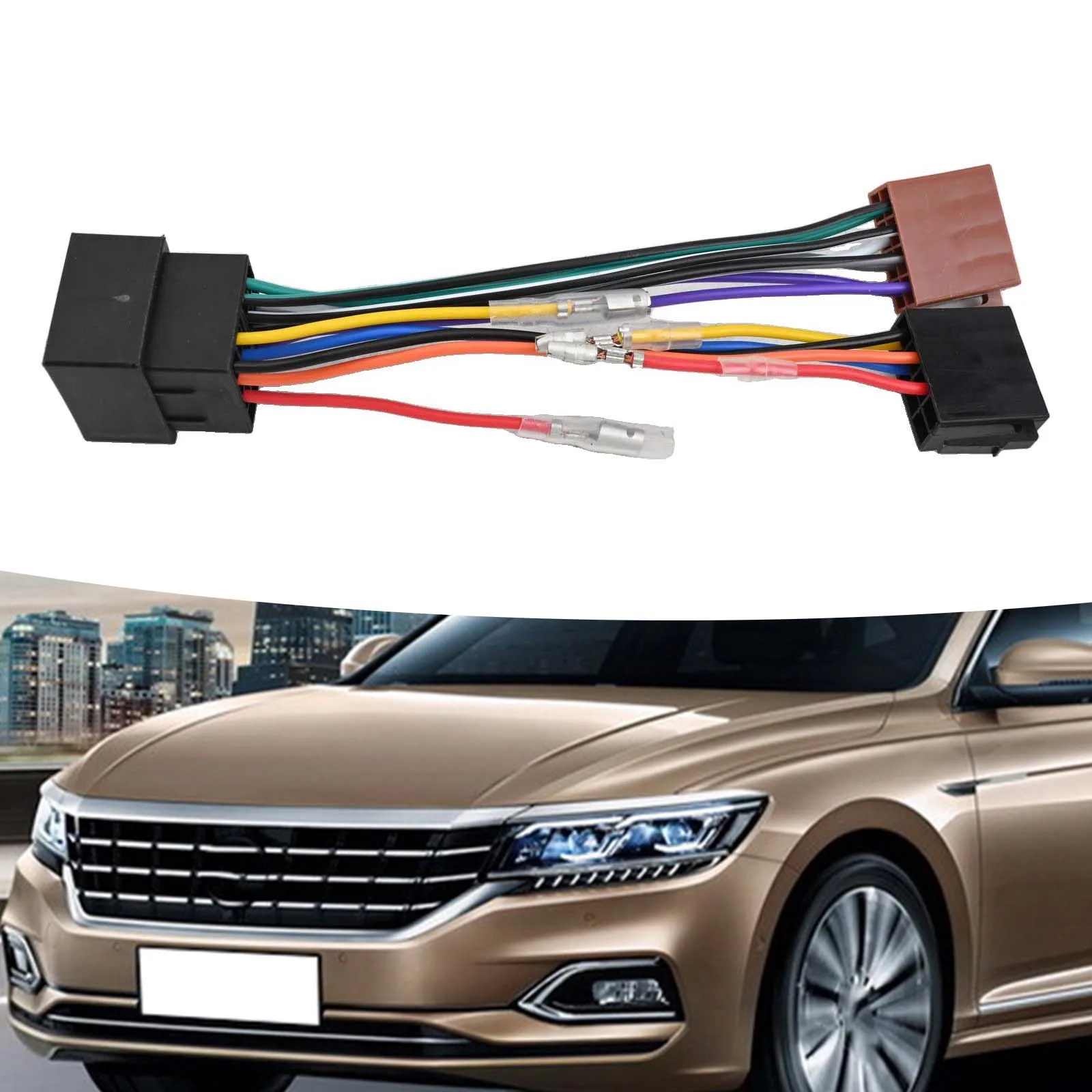 16 Pin Radio Cable Car Stereo Harness Easy Installation Process Non-Deformed Design Reliable Connection For Car Audio Systems