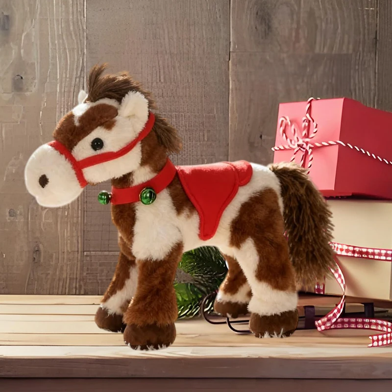 Adorable cheval en peluche électrique tacheté, jouet sonore de marche interactif avec tête réaliste et mouvement de queue, cadeau pour enfants, 1 pièce