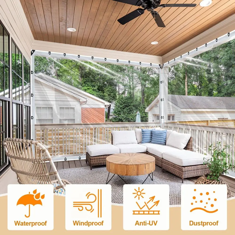 أقمشة معززة مقاومة للماء مقاس 10 × 16 قدم مع حلقات للحماية الخارجية ومتعددة الاستخدامات