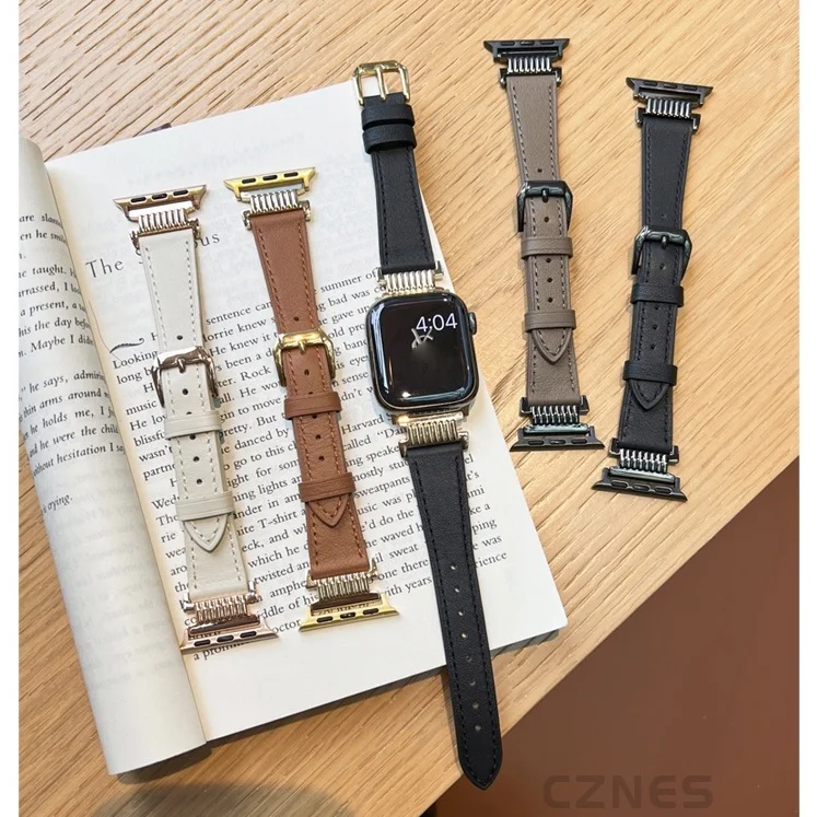 تصميم جديد الساطع الفاخرة حزام ل سلسلة ساعة 8 7 se 6 5 4 الجلود + المعادن ربط الفرقة ل iWatch 41 مللي متر 45 مللي متر 40 مللي متر 44 مللي متر 49 مللي متر الفرقة
