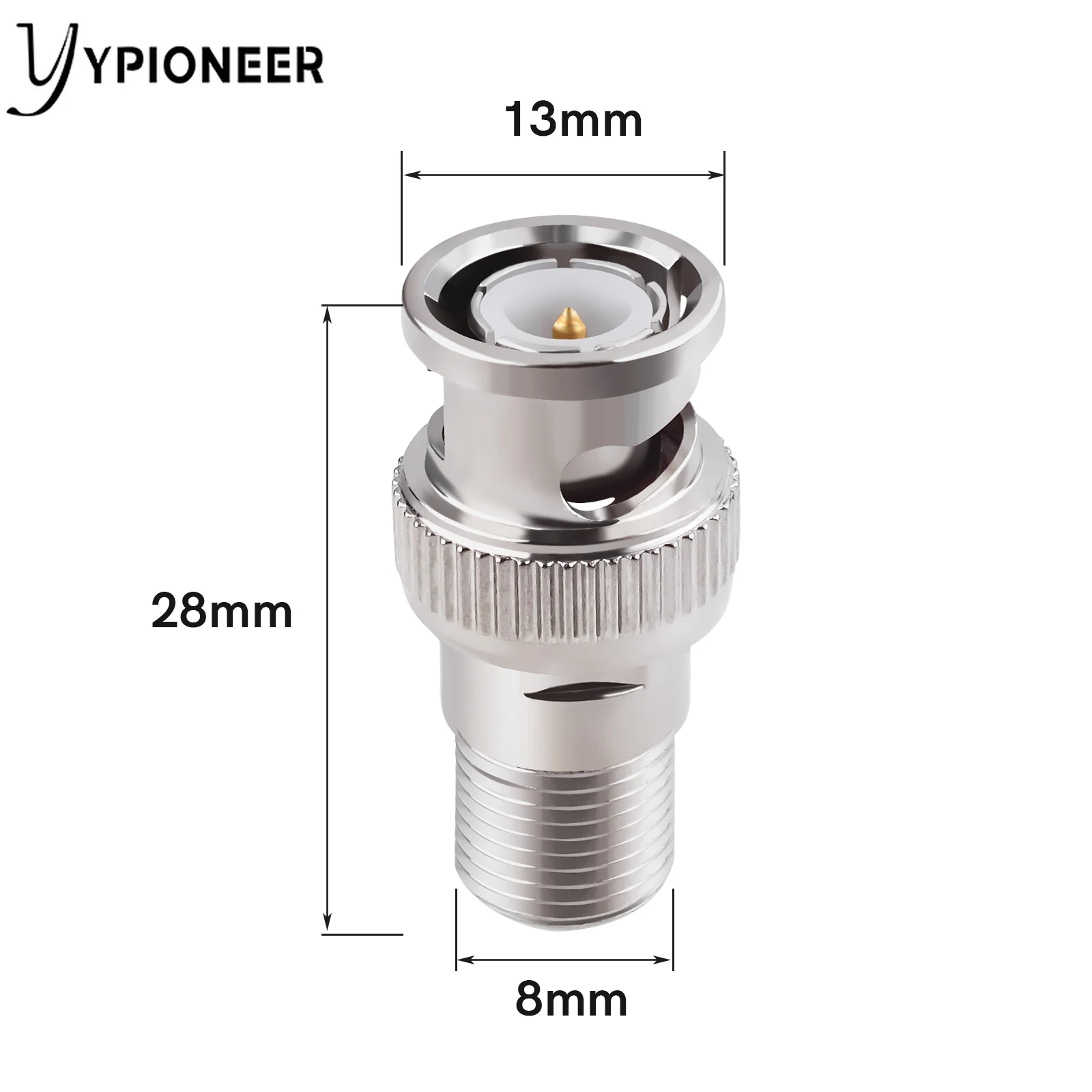 YPioneer C20122 1 Pack F to BNC Connector BNC Male to F Female RF Coax Coaxial 75 Ohm RG6 RG59 Connector Coupler Converter