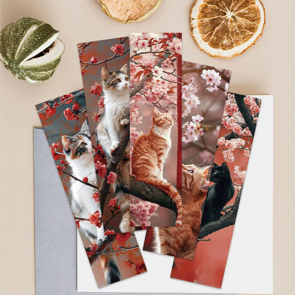 30pcs Retro Aesthetic Flowers Cats Paper Bookmarks For Students DIY Readers Page Marker Library Office Page Marking