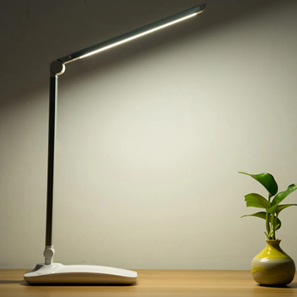 

Modern Styled Aluminum LED Desk Lamp Eye Protection Wide Light Rechargeable Table Touch Dimming Adjustable Reading Lamp