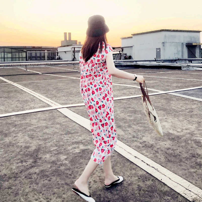 Floral Print One-Piece Summer Suit Casual ort Sve High Waist Cotton Blend Faionable Korean Sle Women's Overall Outfit